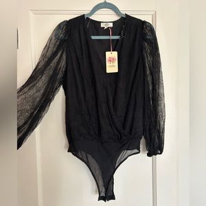 NWT Boutique Lacy Long Sleeve Bodysuit